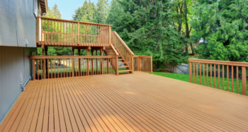 Dfw backyard wooden patio